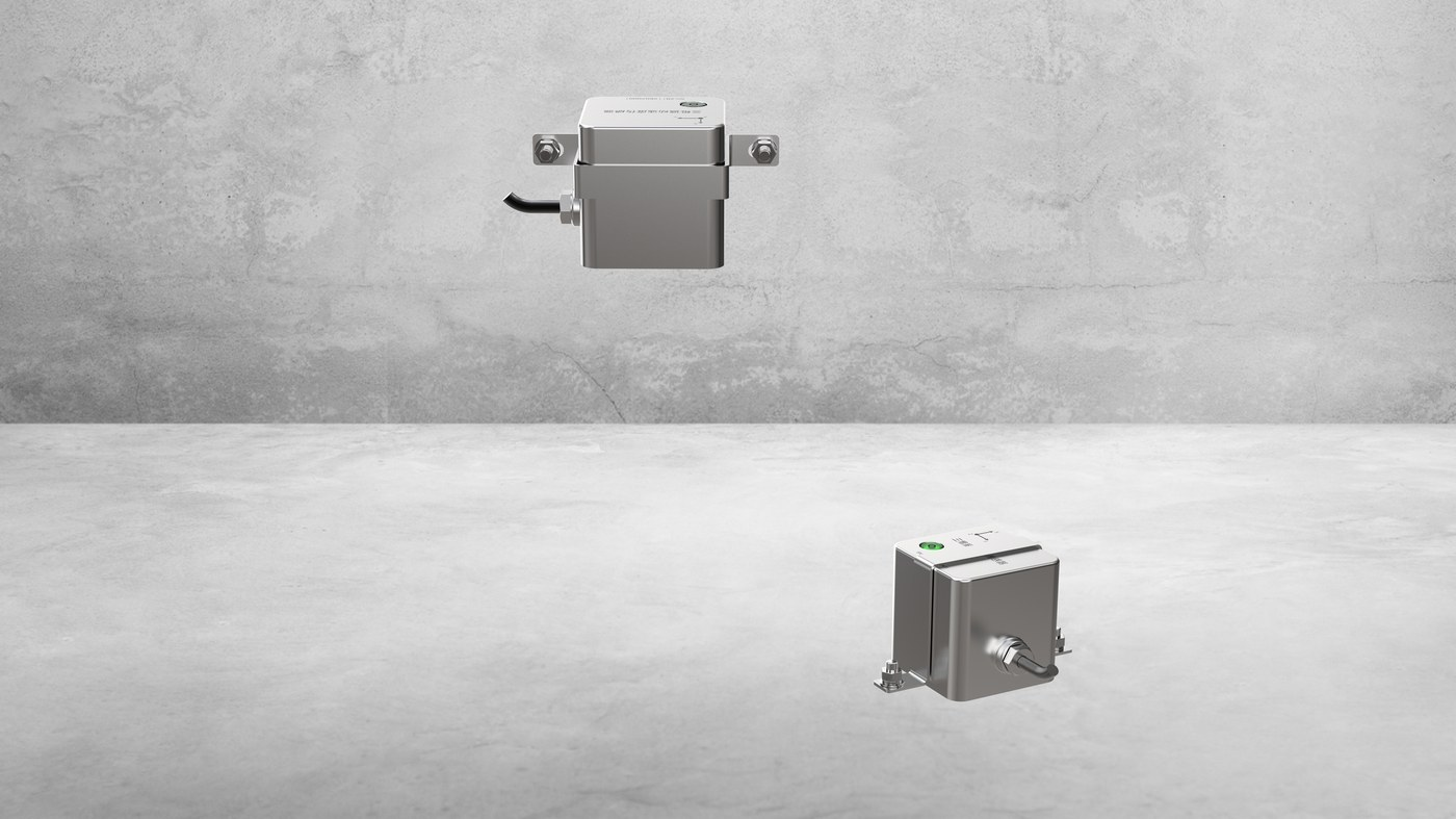 Illustration of wall and ground mounting for the three-axis vibration-velocity sensor.