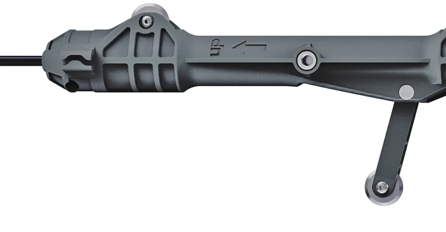 Measurement unit, guide arms and UP direction marking