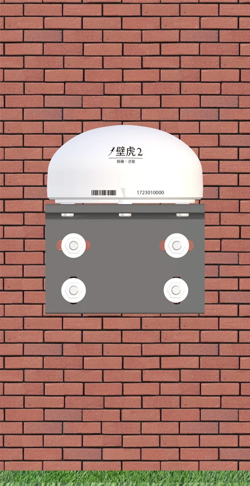RT-1070 mounted to a wall with a metal L-bracket
